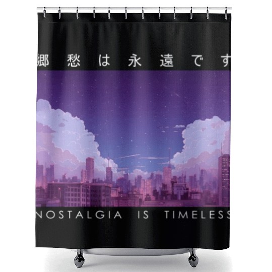 Nostalgia Is Timeless Retro Japanese Vintage Stree Shower Curtains