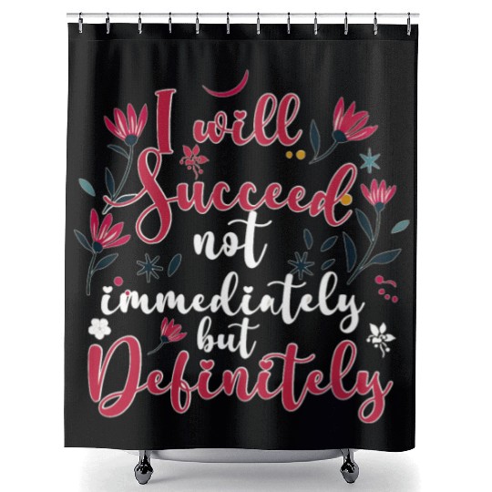 Success Affirmation Floral Motivational Mindset Po Shower Curtains
