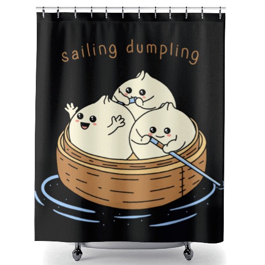 Happy Sailing Dumpling Shower Curtains