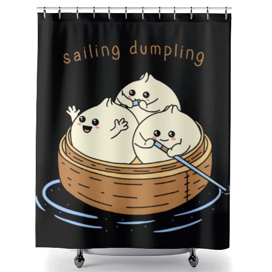 Happy Sailing Dumpling Shower Curtains