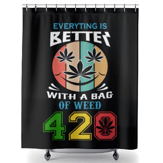 Comic 420 Better Herb Weed Marijuana Design Shower Curtains