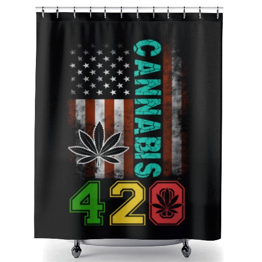 Amusing 420 American Herb Weed Marijuana Design Shower Curtains