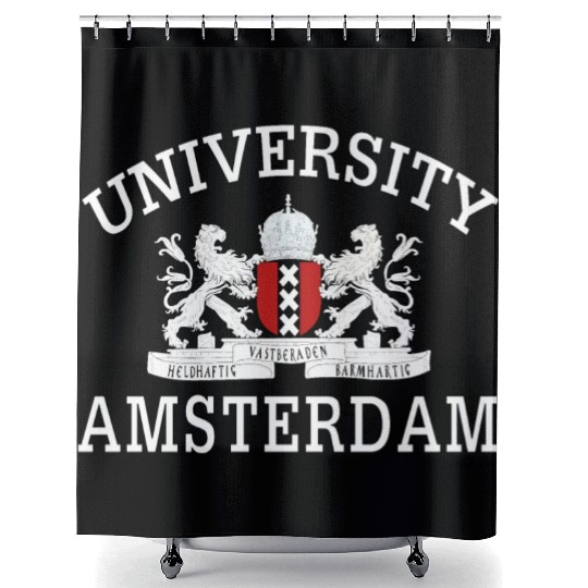 Amsterdam University Emblem A Legacy of Excellence Shower Curtains