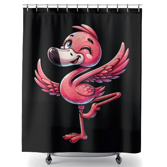 Flamingo Yoga Fitness Meditation Shower Curtains