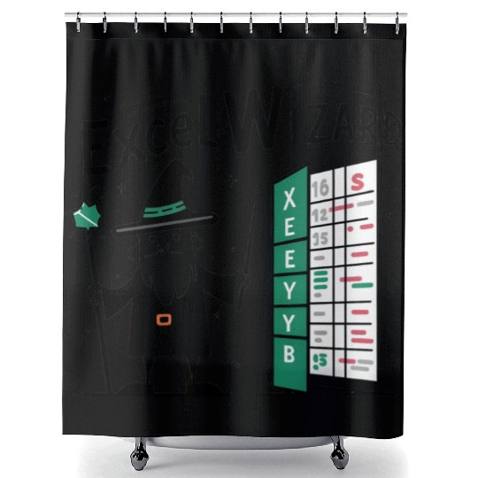 excel wizard funny accountant bookkeepers gift Shower Curtains