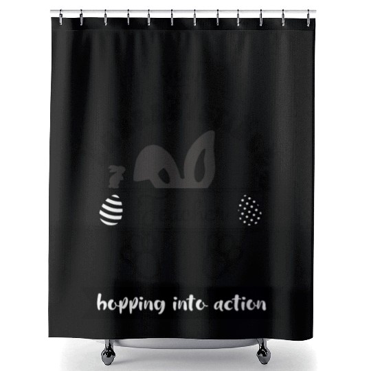 Earresistible Teacher Easter Hopping into Action Shower Curtains