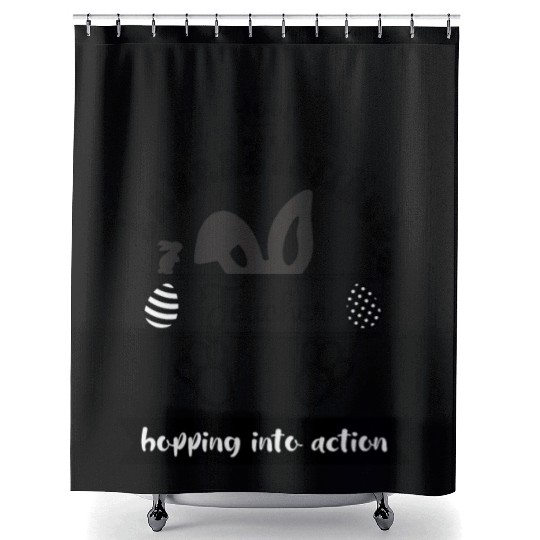 Earresistible Teacher Easter Hopping into Action Shower Curtains