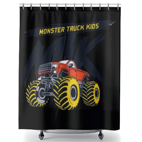 monster trucks kids Shower Curtains
