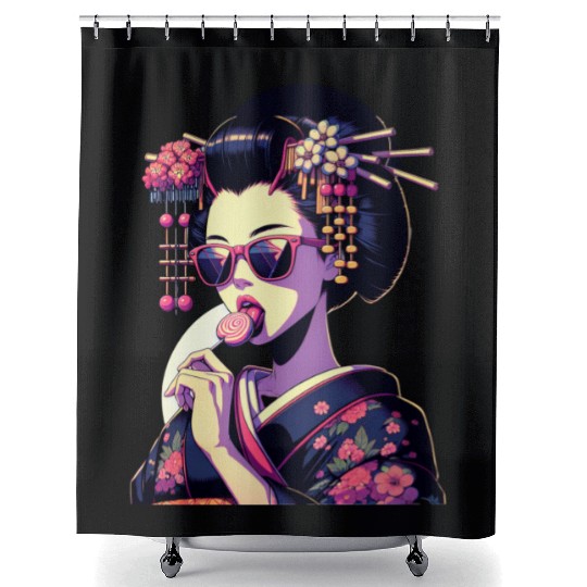 Japanese Geisha in Kimono, Geishas from Kyoto Shower Curtains