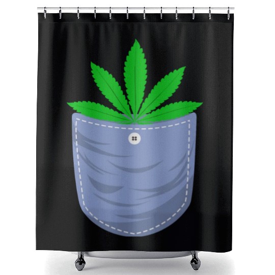 Jesting 420 Pocket Of Herb Weed Marijuana Design Shower Curtains