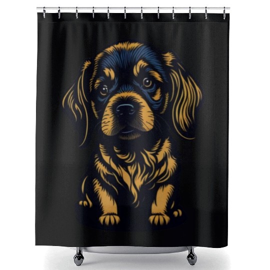 sad dog Shower Curtains