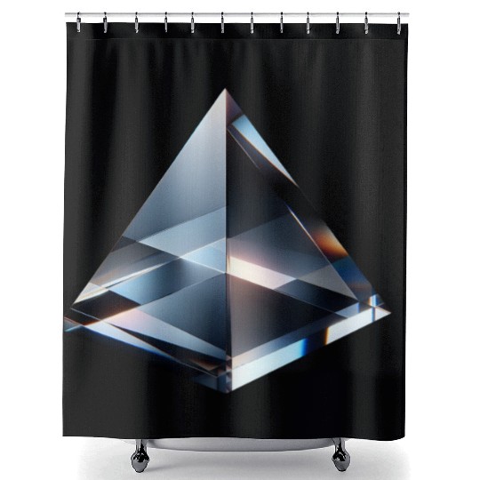 Reflective Glass Pyramid Shower Curtains