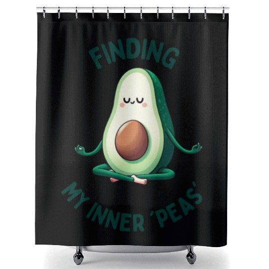 Avocado Yoga - Finding My Inner 'Peas' Shower Curtains