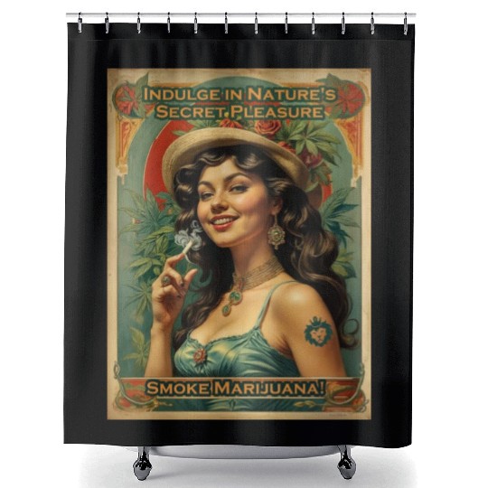 Joyful consumption marijuana Shower Curtains