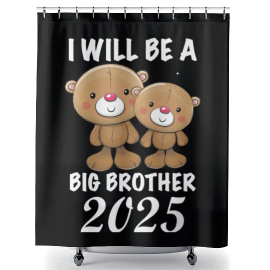 I'm Going To Be A Big Brother 2025 Teddy Bear Shower Curtains