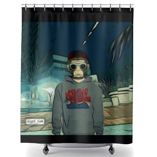 Gangsta Gorilla-Primate Jonez Gorilla Wear Shower Curtains