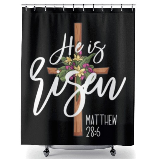 He Is Risen Matthew 28:6 Christian Jesus Is Risen Shower Curtains