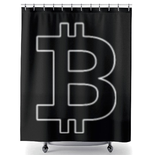 Bitcoin Silhouette Pocket Currency Store Shower Curtains