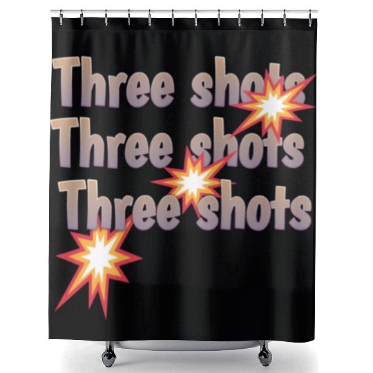 Three Shots gun Shower Curtains