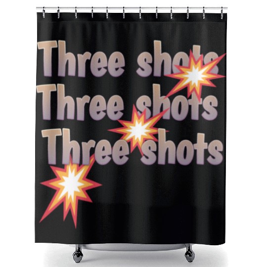 Three Shots gun Shower Curtains