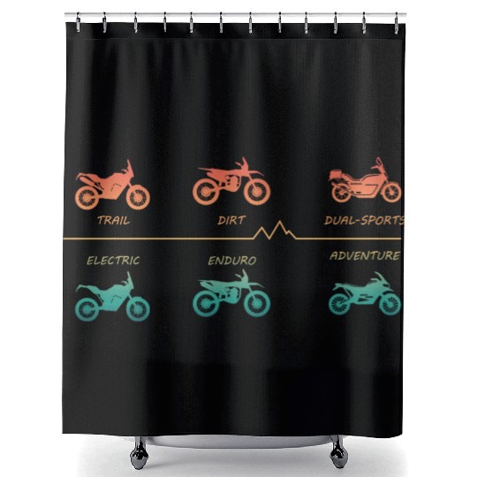 Various Enduro Motocross Motorcycle Types Shower Curtains