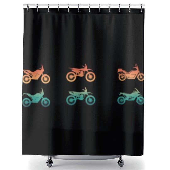 Various Enduro Motocross Motorcycle Types Shower Curtains