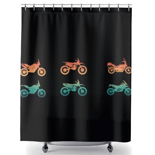 Various Enduro Motocross Motorcycle Types Shower Curtains