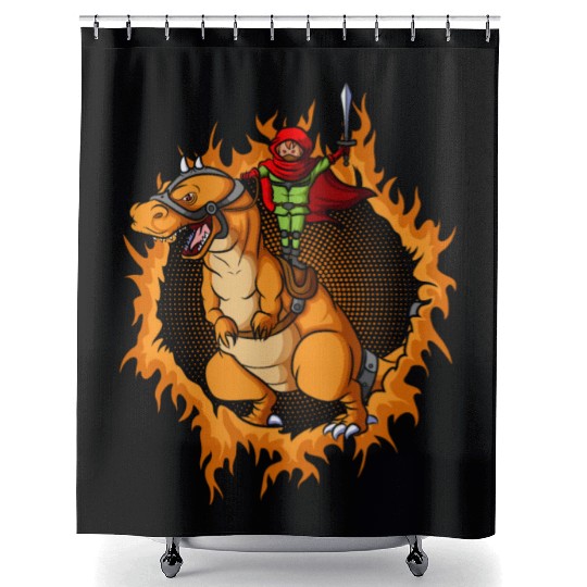 The Assassin With Tyrannosaurus Rex Shower Curtains