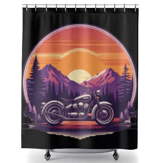 classic motorcycle Shower Curtains