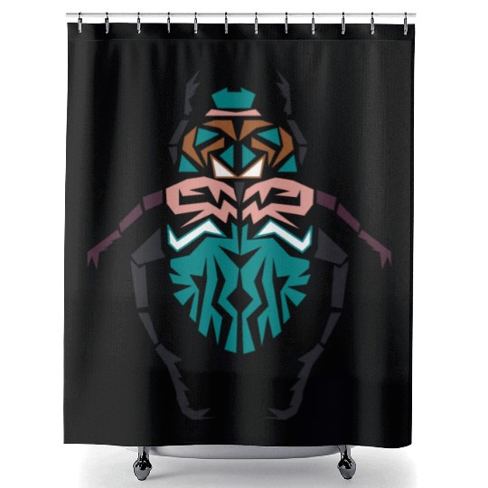 Unique Beetle Insect Vector Colorful Shape Shower Curtains
