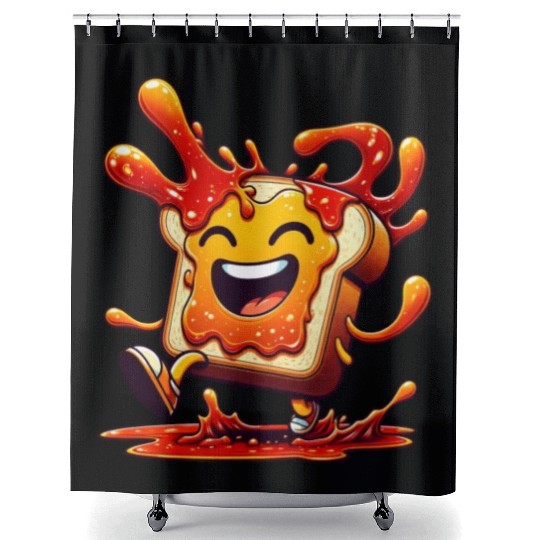 Jam Toast Delicious Breakfast Shower Curtains