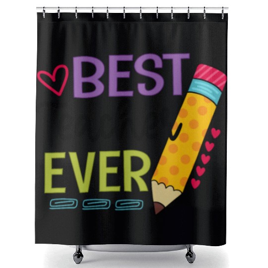 Best Teacher Ever Teaching Pensil Shower Curtains