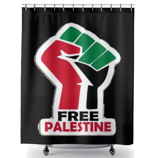 Bold Pro-Palestine Fist Design free Palestine free Shower Curtains