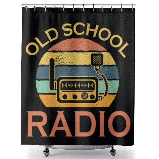 Retro Old School Amatuer Radio Funny Shower Curtains
