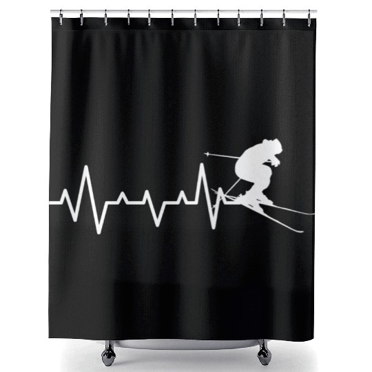 Skiing Mountains Winter sports Nature Shower Curtains
