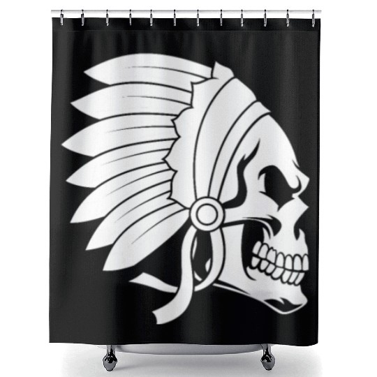 Indigenous Native American Skull Head Shower Curtains