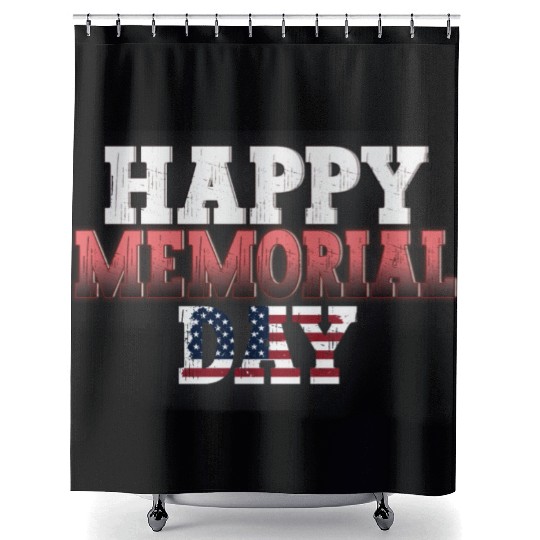 Patriotic Memorial Day Flag Design Shower Curtains