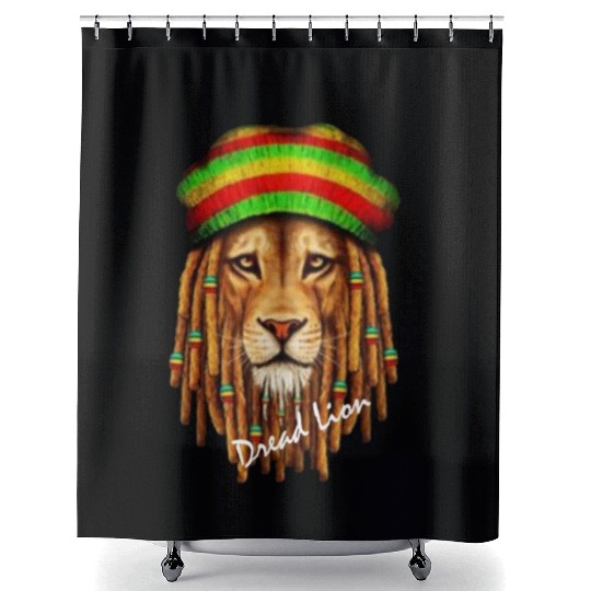 The dread lion Shower Curtains