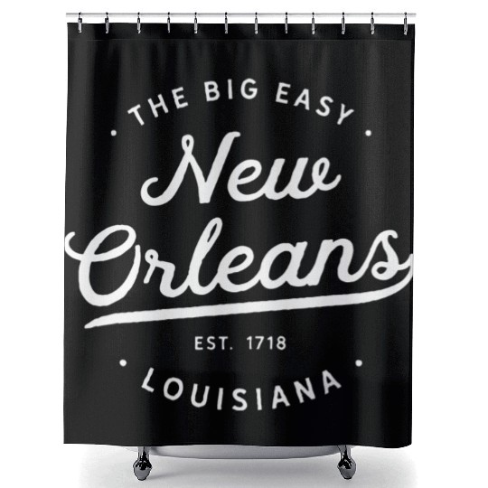 Classic Retro Vintage New Orleans Louisiana Big Shower Curtains