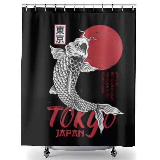 koi fish tokyo japan anime japanese Shower Curtains