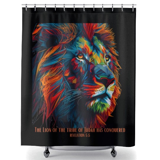 Lion of Judah Jesus Revelation Bible Verse Christ Shower Curtains