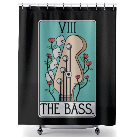 Bass Guitar Tarot Card Funny - Rock and Roll Shower Curtains