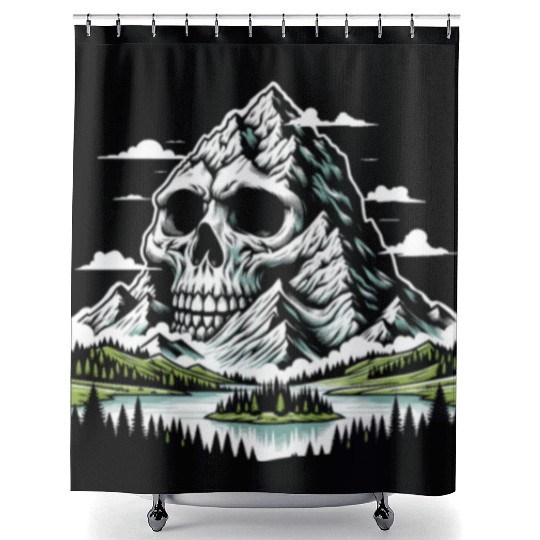 Hiking Hike Mountain Skull Nature Shower Curtains