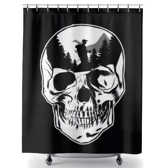 Hiking Hike Skull Skull Nature Shower Curtains