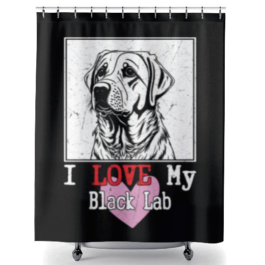 I Love My Black Lab Owner Labrador Retriever Shower Curtains
