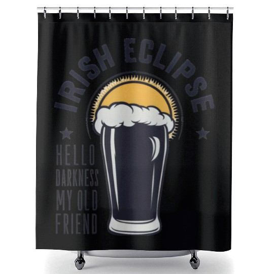 Irish Solar Eclipse - Hello Darkness My Old Friend Shower Curtains