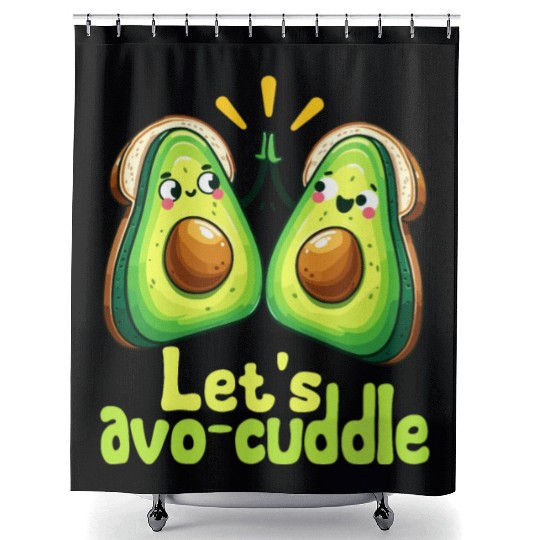 Let's Avo-Cuddle Cute Avocado Love Shower Curtains