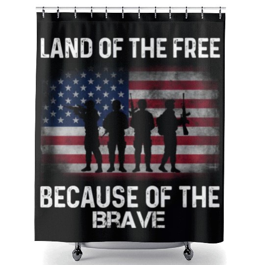 Land of the free because of the brave Shower Curtains