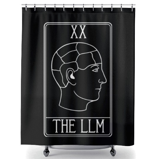 LLM Tarot Card - LLMs - Large Language Model - AI Shower Curtains