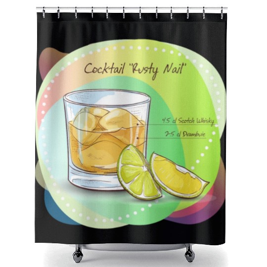 Cocktail Rusty Nail Recipe Scotch Whisky Drambuie Shower Curtains